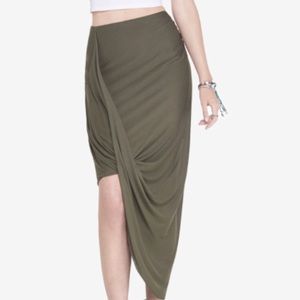 COPY - Olive asymmetric express skirt